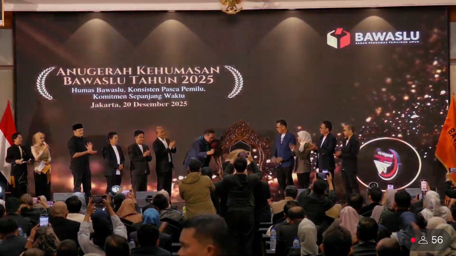 Foto acara Humas Award 2025 secara daring