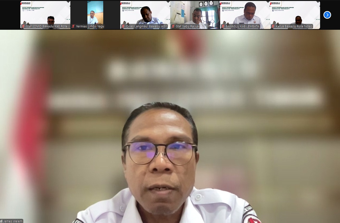 Foto Rapat Koordinasi SDM diselenggarakan oleh Bawaslu Provinsi Nusa Tenggara Timur secara daring